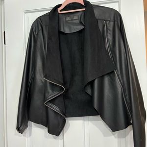 Blank NYC. Full zip faux leather jacket.